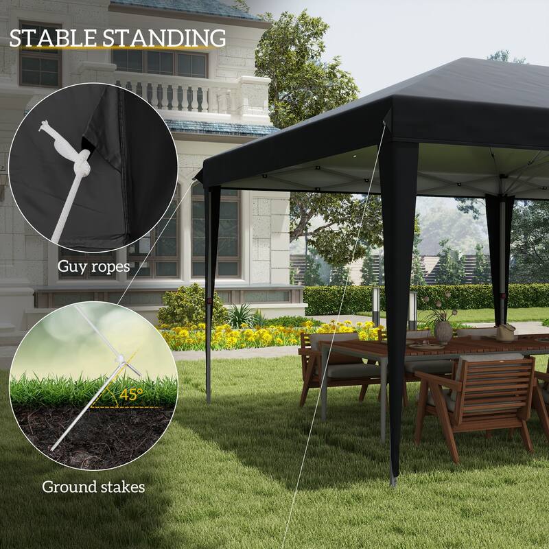 10'x20' Heavy Duty Pop Up Canopy Tent, Portable Party Gazebo with Adjustable Height, UV & Water Resistant, Includes Carry Bag