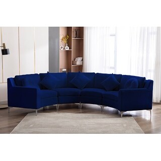136'' Velvet Semicircle couch Modular Curve Sectional Sofa