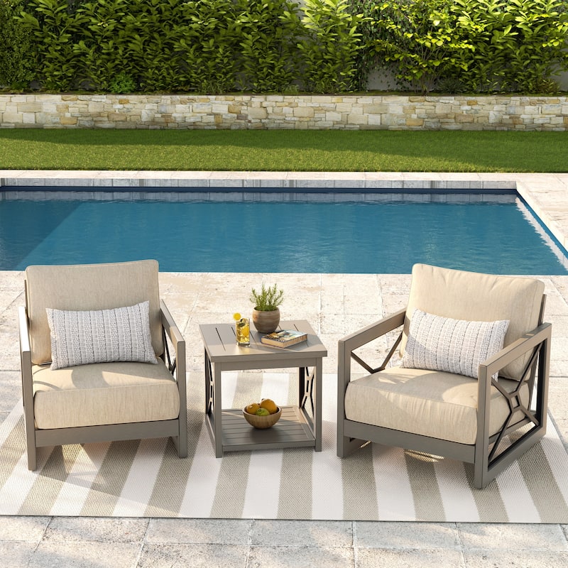 Outdoor Conversation Sofa Chair Furniture with Sunbrella Fabric Cushion