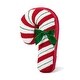preview thumbnail 7 of 12, Glitzhome 15.75"H Hooked Candy Cane Shaped Pillow Christmas Ornaments