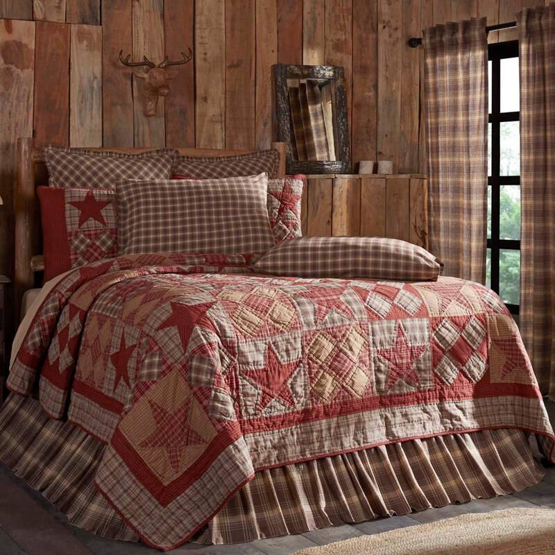 Dawson Star-Tan Rustic Star Cotton Quilt