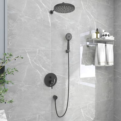 Matte Black 2-Spray Shower System with Handshower