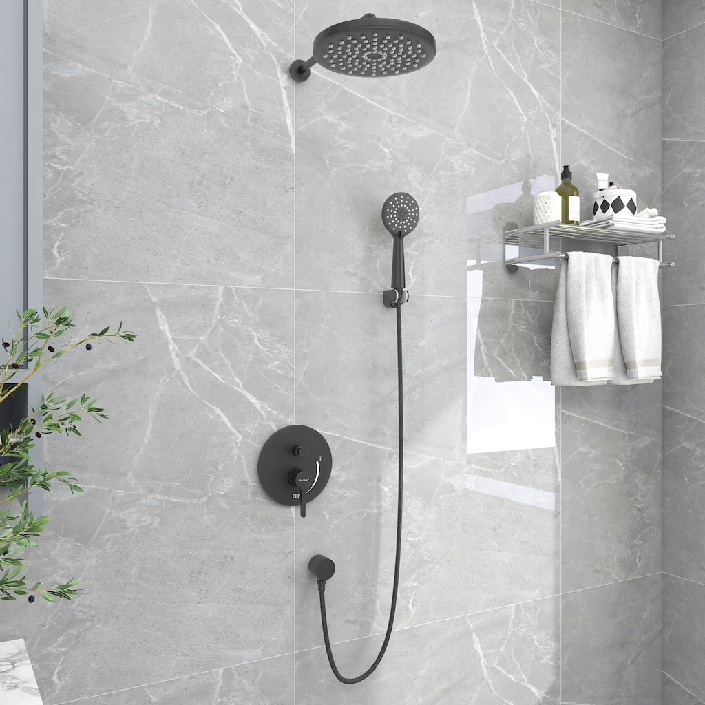 Matte Black 2-Spray Shower System with Handshower