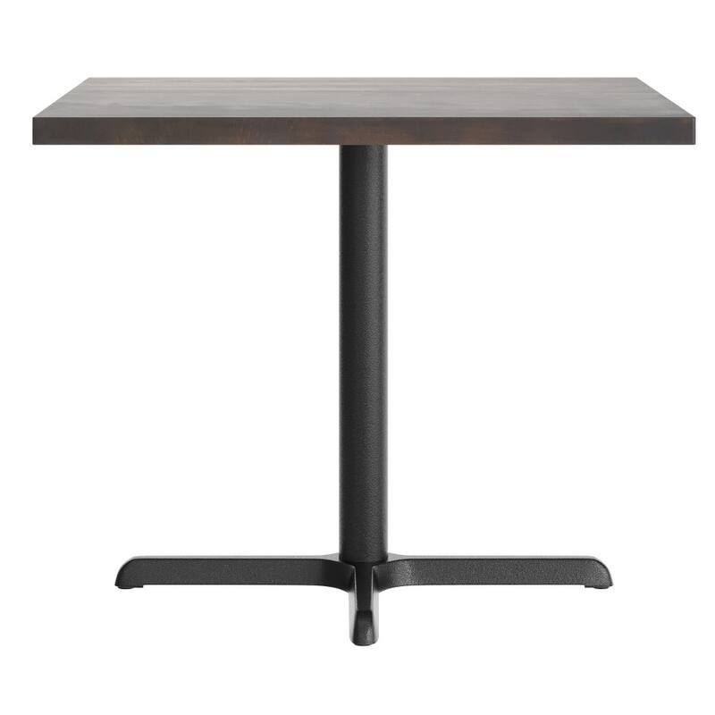 Square Solid Wood Commercial Tabletop with 30" x 30" Dining Height X-Base - 36"W x 36"D x 29.5"H