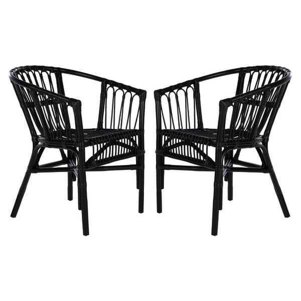 slide 2 of 16, SAFAVIEH Adriana Rattan Accent Chairs (Set of 2) - 22.8" W x 23.6" L x 30.3" H