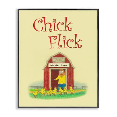 Stupell Chick Flick Vintage Pun Framed Giclee Art Design By Roger Straub