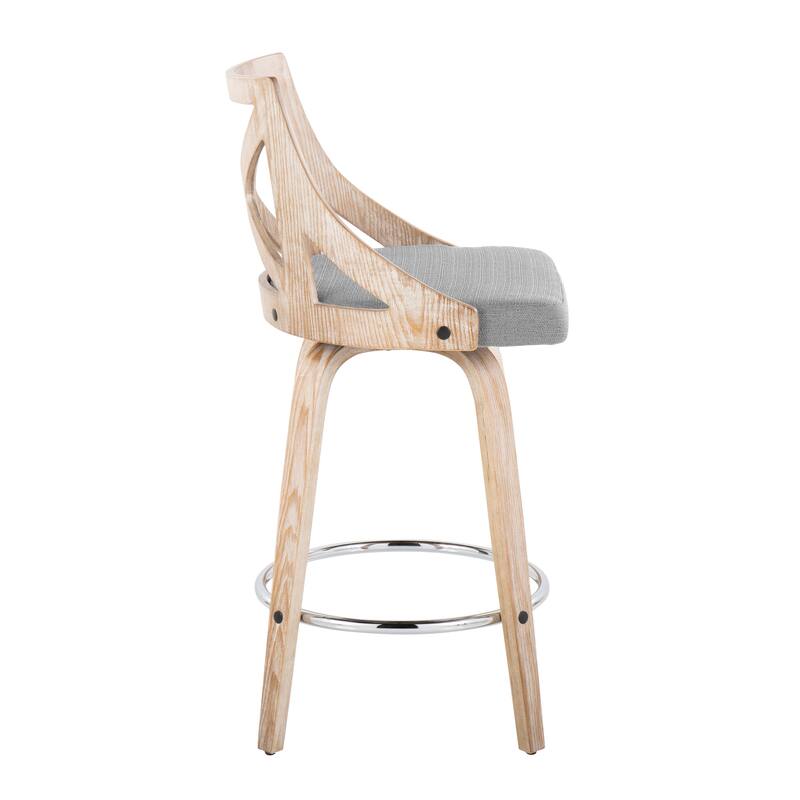 The Gray Barn Charlotte 26" Fixed-Height Counter Stool with Bent Wood Legs (Set of 2)