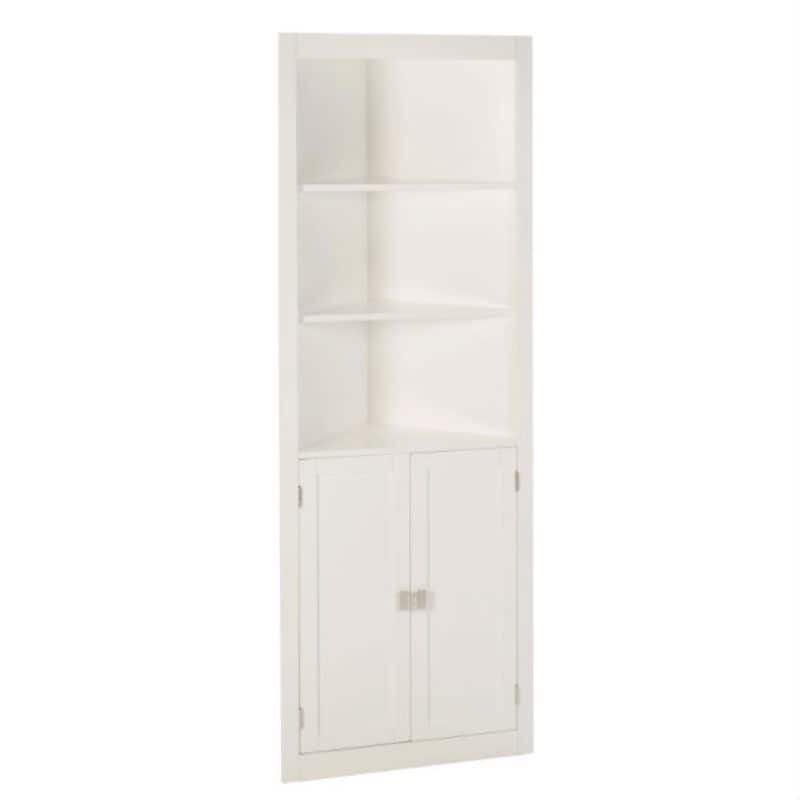 Shop White Corner Bathroom Linen Cabinet With Shelves Overstock
