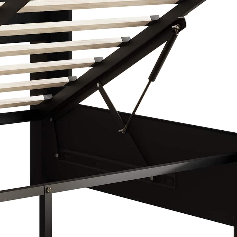 CraftPorch Modern Wingback Platform Lift Up Storage Bed