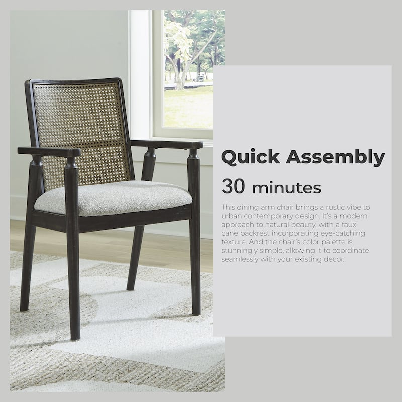 Signature Design by Ashley Galliden Black/Gray Dining Arm Chair - 22.13"W x 22.38"D x 35.13"H