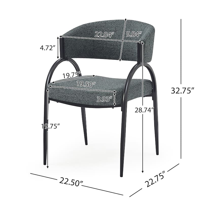 Naci Modern Fabric Dining Chairs With Curved Backrest by Christopher Knight Home