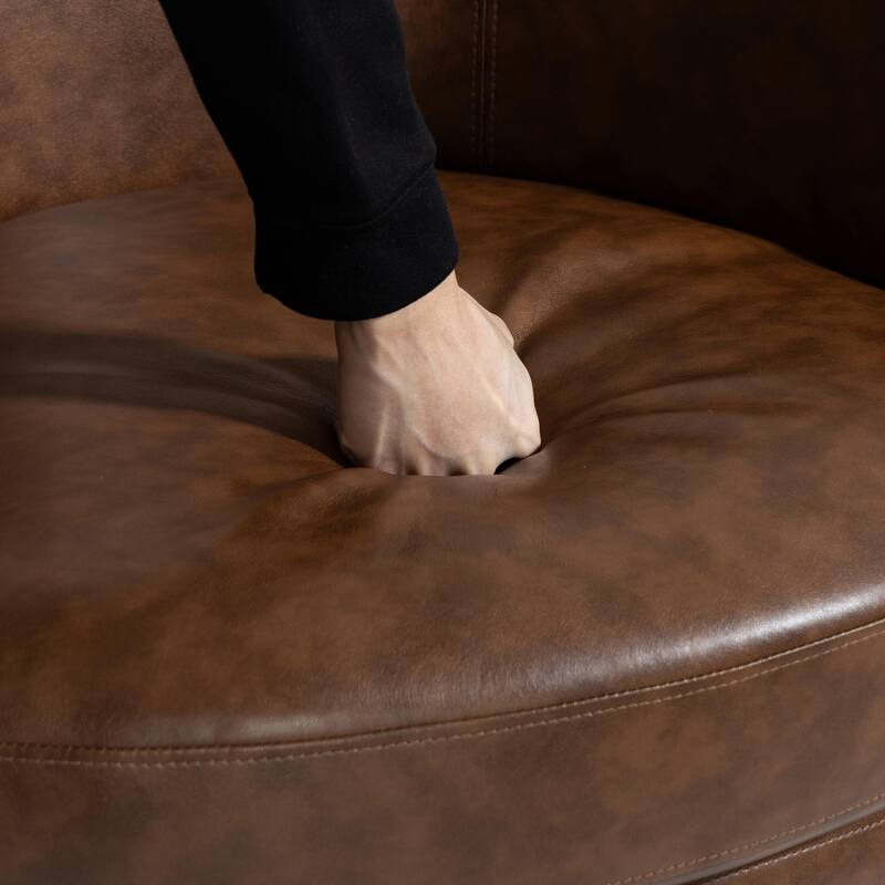 PU Leather Swivel Accent Chair Barrel Chair