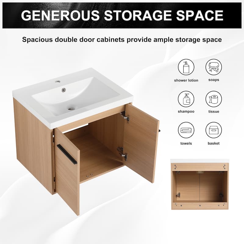 Bathroom Vanity with resin Countertop Sink