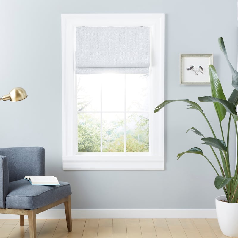 ATI Home Esme Total Blackout Roman Shade 23"x64" Dark Grey.