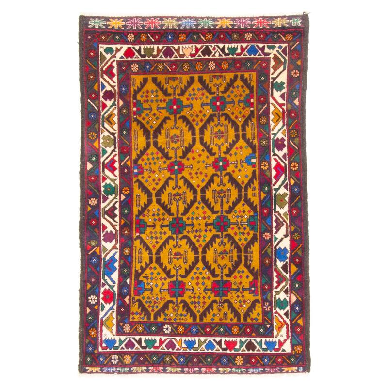 ECARPETGALLERY Hand-knotted Teimani Olive Wool Rug - 2'8 x 4'2