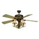 preview thumbnail 8 of 9, Log Cabin 52 in. Weathered Patina Rustic Ceiling Fan with Reversible Washed Oak-Pine Blades, Pull Chain, Light Kit Adaptable