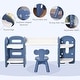 preview thumbnail 23 of 25, Qaba Kids Table and Chair Set, Storage Desk with Bookshelf for Study, Crafts, and Homeschooling