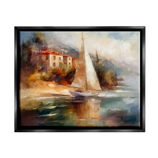 Stupell Sailboat by Town Shore Framed Floater Canvas Wall Art Design by ...