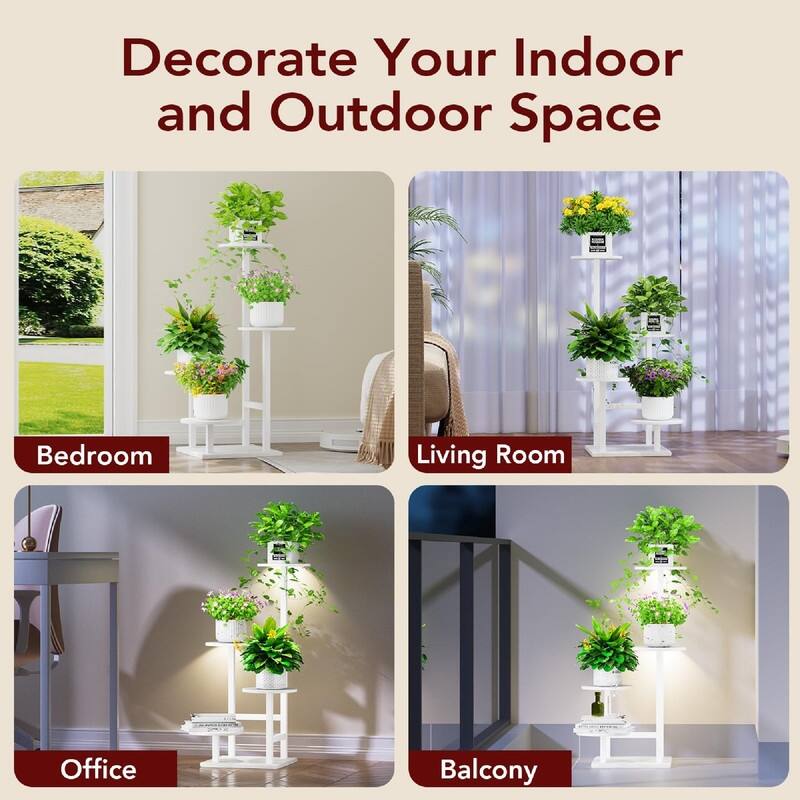 Plant Stand Indoor with Grow Light - 11 x 11 x 28.5 inches