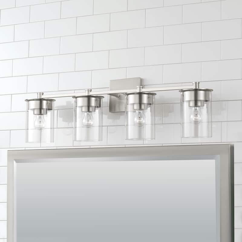 Mason 4-light Bath/ Vanity Fixture w/ Clear Glass