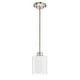 preview thumbnail 4 of 8, 1-Light Brushed Nickel Dual Shaded Mini Pendant Light with Clear Glass and White Glass - Brushed Nickel
