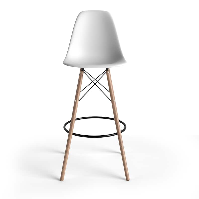 Paris Bar Height Stools (Set of 2) - White / Natural Legs