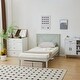 preview thumbnail 42 of 45, Twin Size Solid Wood Platform Bed Frame With Headboard White