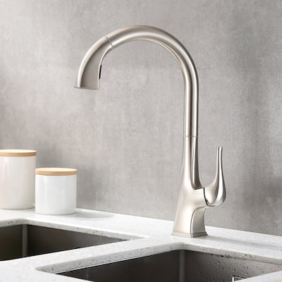 Luxier KTS20 Single Handle Pull Down Sprayer Kitchen Faucet