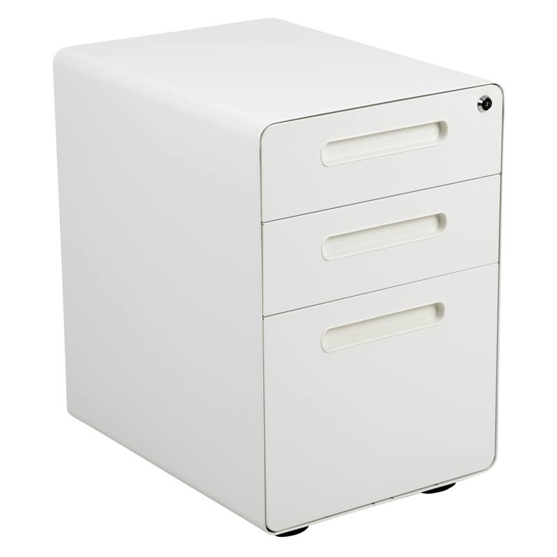 Ergonomic 3-Drawer Mobile Locking Filing Cabinet Storage Organizer