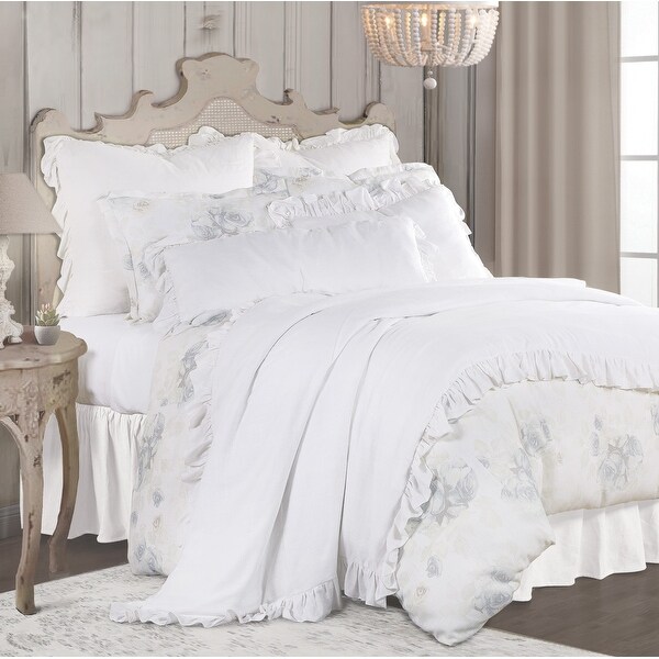 3 PC Rosaline Washed Linen Comforter Set, King. Opens flyout.