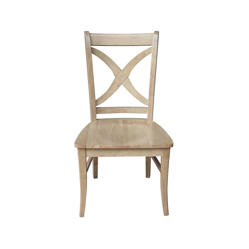 International Concepts Solid Wood Cosmo X-back Dining Chairs, Set of 2