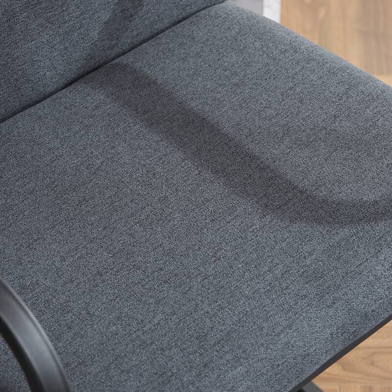 Upholstered Counter Height Bar Stool Set of 2, Armchair with Metal Frame