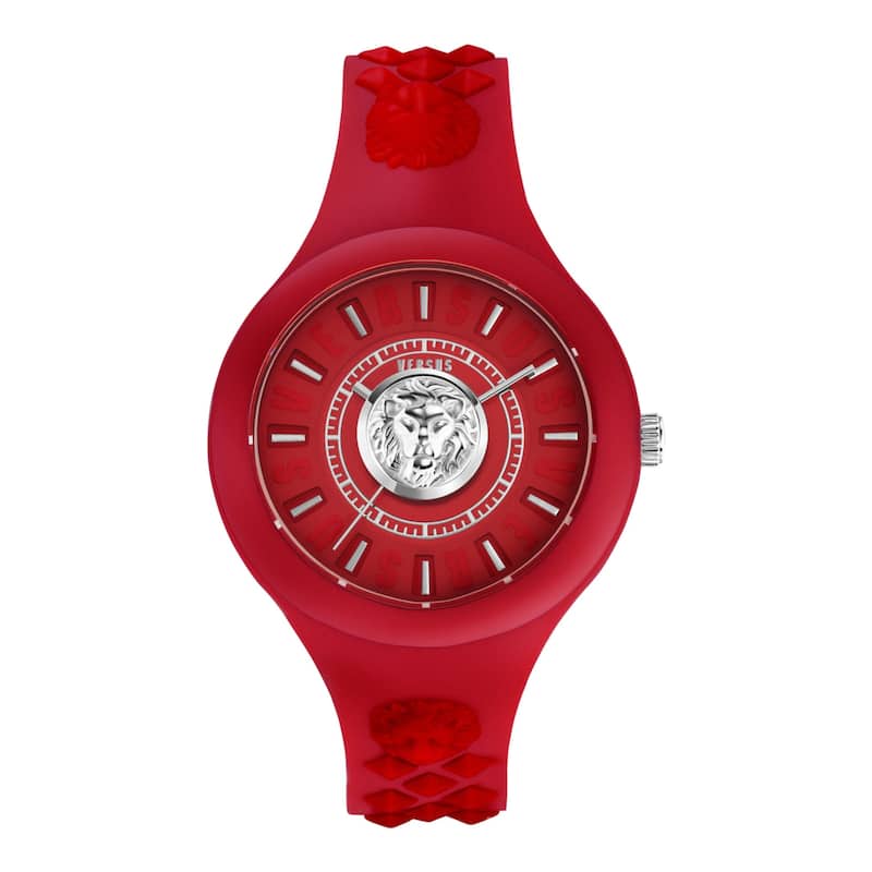 Versus Versace Fire Island Lion Strap Watch - Red