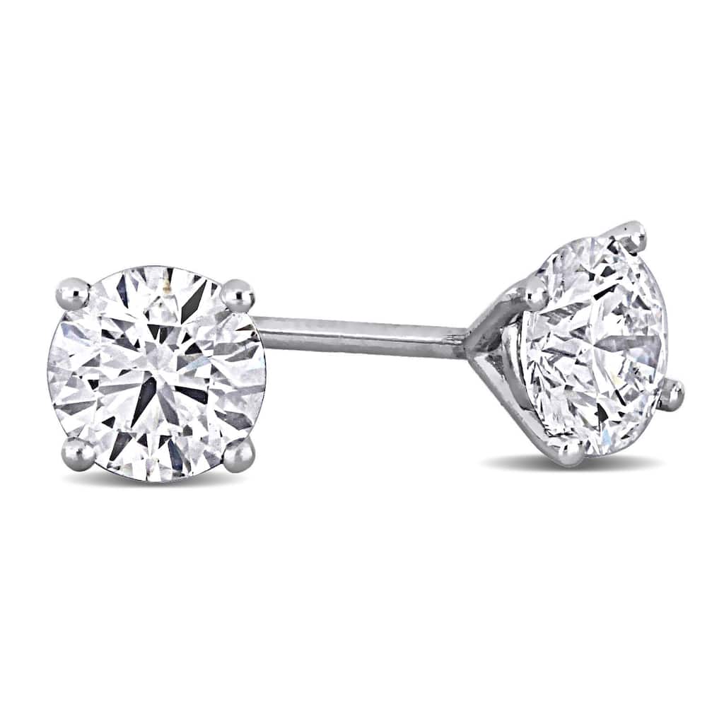 Miadora 1ct TDW Lab-Grown Diamond Martini Style Solitaire Stud Earrings White Platinum