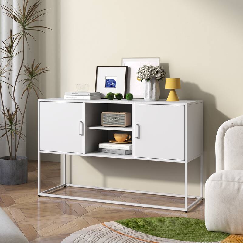 Modern Metal Sideboard Buffet with Plenty of Storage Space and Elegant Handles