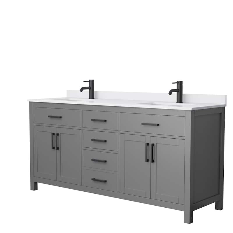 Beckett 72-inch Double Vanity with Cultured Marble Top