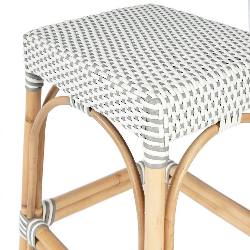 Robias 24.5" Rattan Rectangular Counter Stool