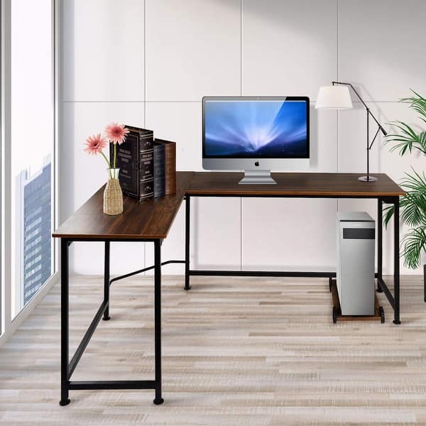 Shop Vecelo Home Office Computer Table L Shaped Corner Table Wood