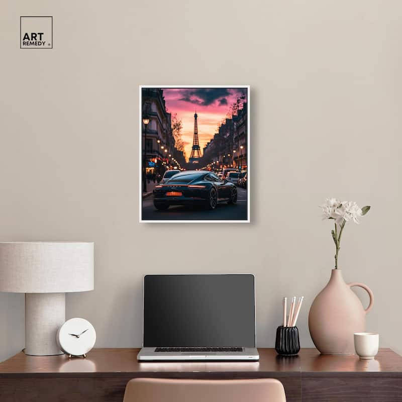 Parisian Porsche Twilight I Canvas by Art Remedy