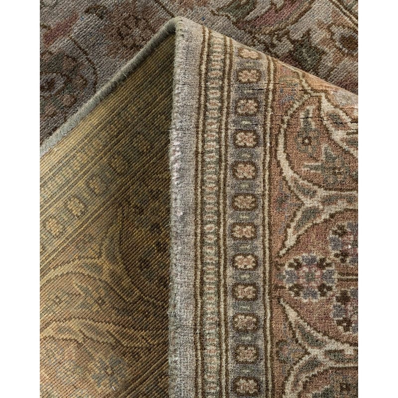 Overton Hand Knotted Wool Vintage Inspired Modern Contemporary Overdyed Gray Runner Rug - 2' 7" x 12' 6"