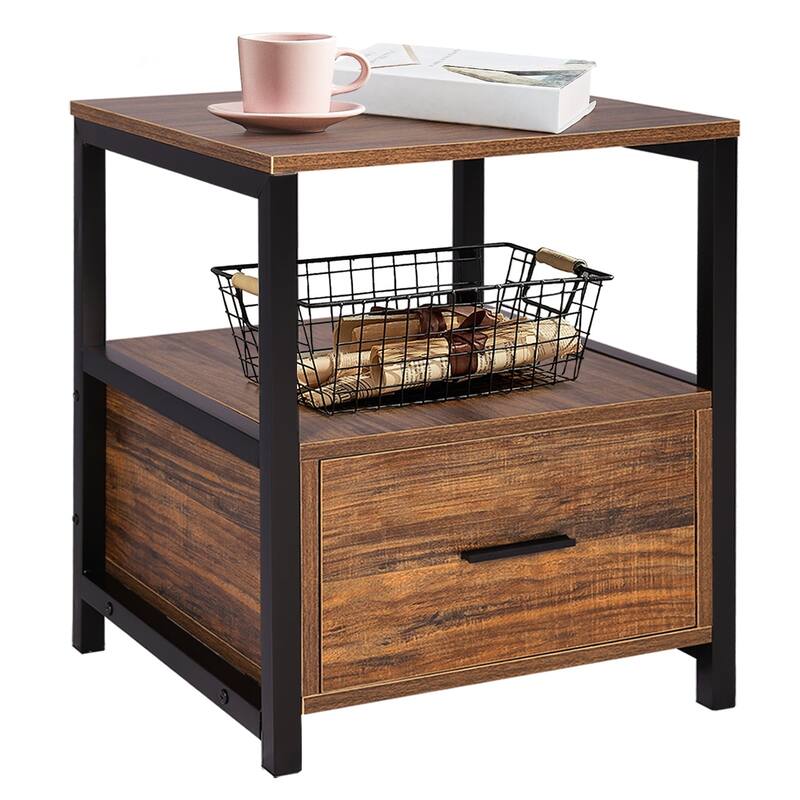 Taomika 3-Pieces Queen size Bed Frame and Modern Nightstand Set