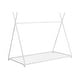 preview thumbnail 9 of 9, Twin House Platform Bed with Triangle Structure and Safety Rails, White
