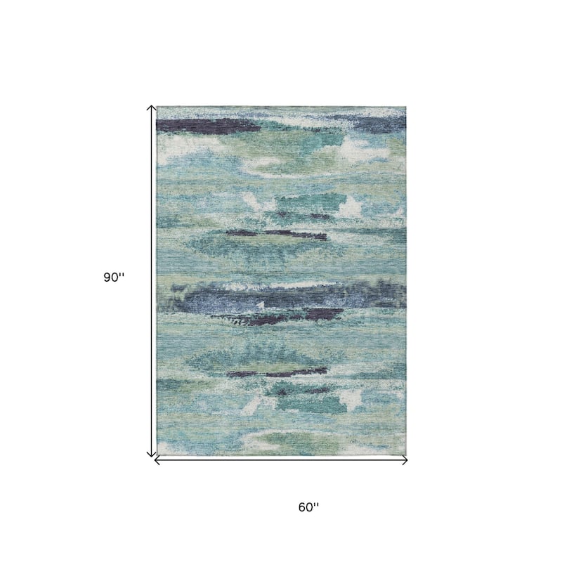 HomeRoots Abstract Transitional Rectangle Outdoor Rug