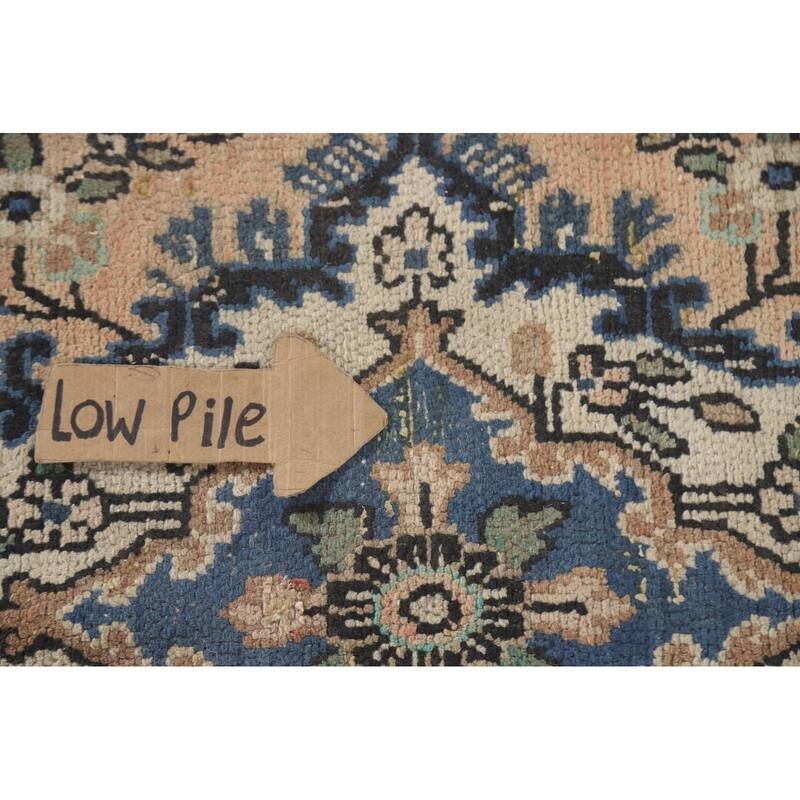 Hand Knotted Oriental 100% Wool Carpet Traditional Floral Peach Hamedan Area Rug - 9' 10'' X 6' 11''