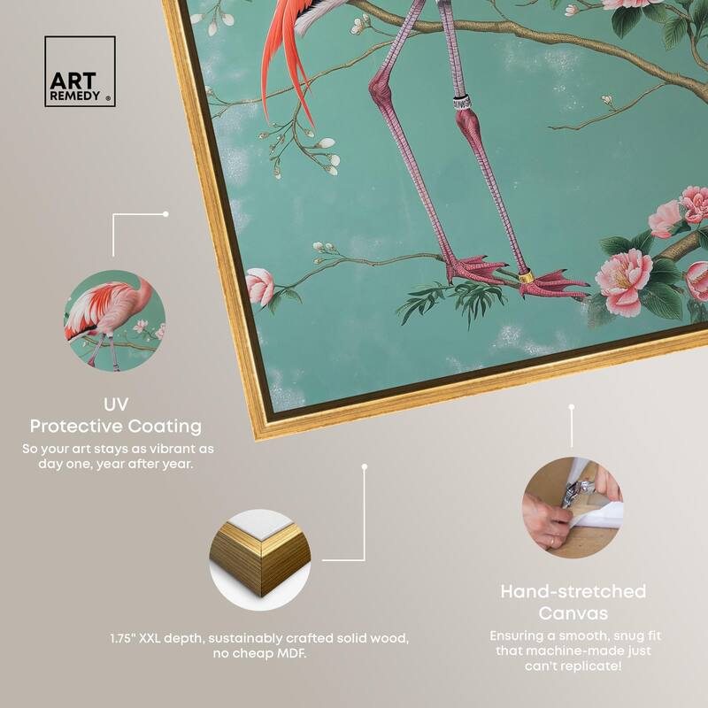 Flamingo's Fable Canvas by Art Remedy