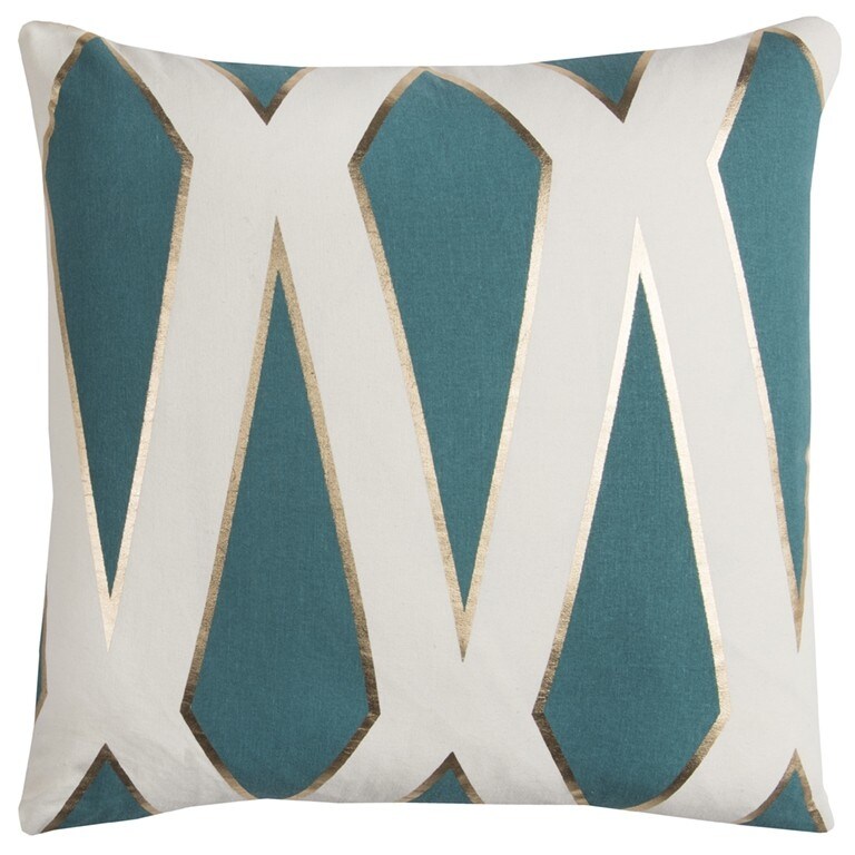 Teal geometric pillow hotsell