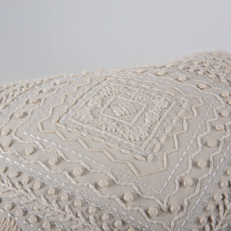 Rizzy Home Geometric Embroidered Throw Pillow
