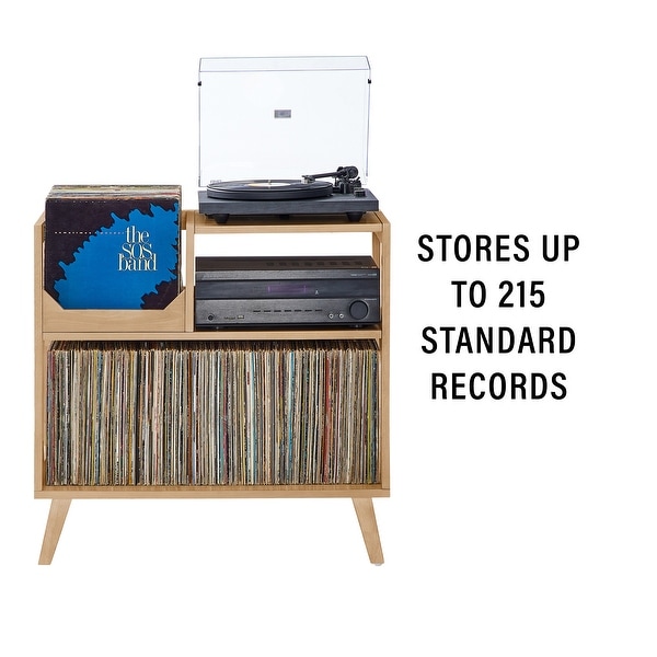 Crosley Asheville Medium Record Player Stand With Vinyl Storage