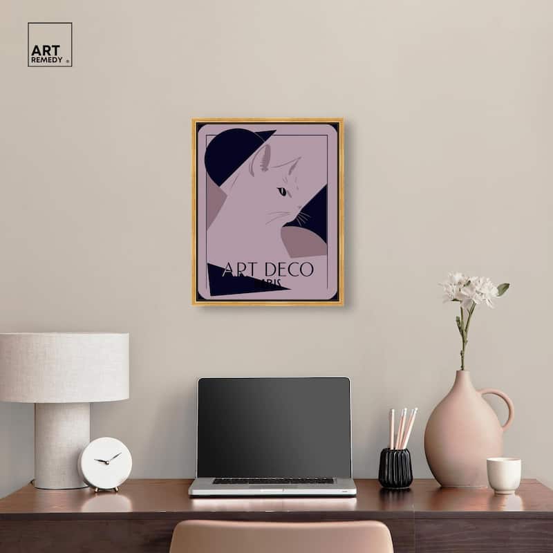 Cat Deco Canvas by Art Remedy