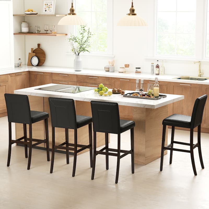 Gymax Set of 4 Bar Stools 29 '' Counter Height Barstool Pub Chair